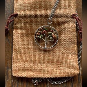 Unakite Necklace Tree Of Life Necklace Beautiful Unakite Pendant Unakite Jewelry